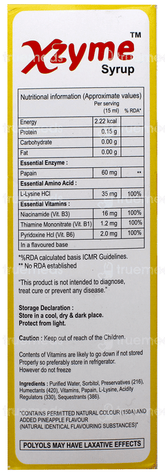 Xzyme Sugar Free Syrup 225Ml